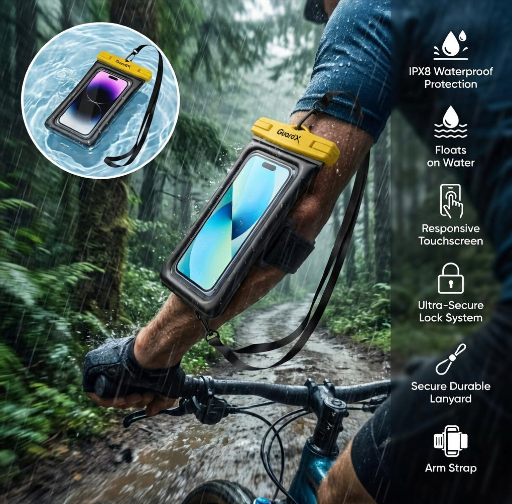 GuardX GX102 - Floatable Waterproof Phone Pouch with Arm Strap