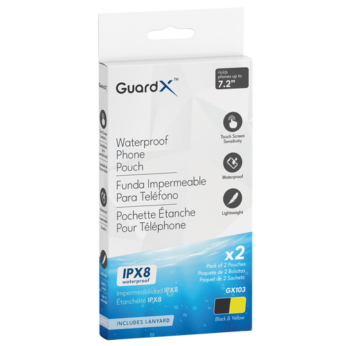 GuardX GX103 - Waterproof Phone Pouch - Pack of 2