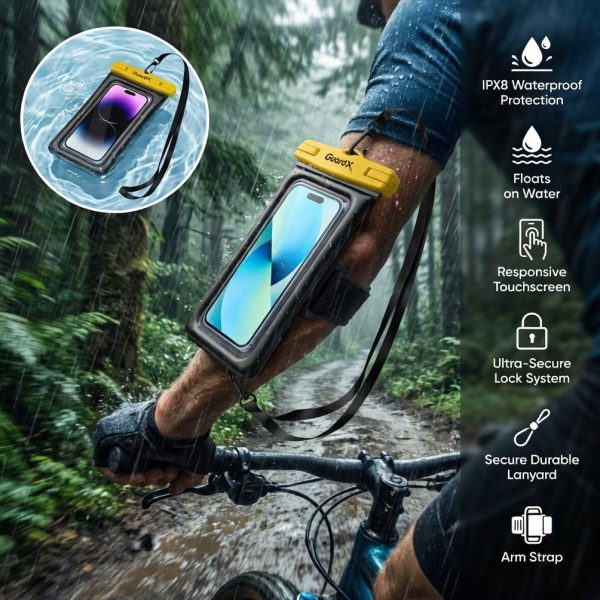 GuardX GX102 - Floatable Waterproof Phone Pouch with Arm Strap